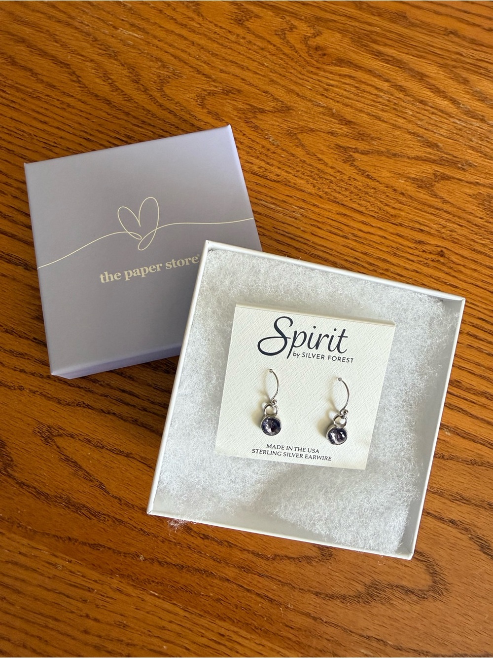 Silver Forest Amethyst-Tone Dangle Earrings